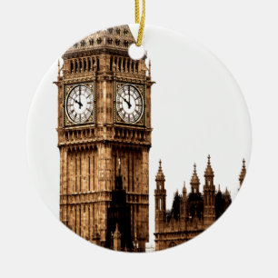 Big Ben Torn London City Förenade kungariket Julgransprydnad Keramik