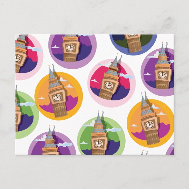 Big Ben Westminster Clock Torn Vykort (Framsida)