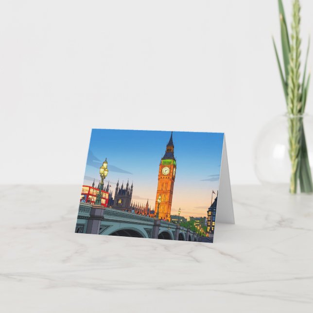 Big Ben Westminster view greeting card Kort (Framsida)