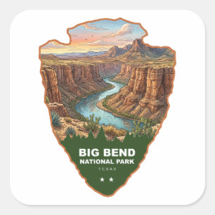 Big Bend National Park Arrowhead Fyrkantigt Klistermärke