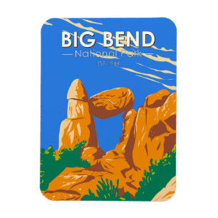 Big Bend National Park Balanced Sten Vintage Magnet