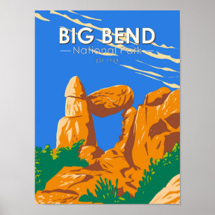 Big Bend National Park Balanced Sten Vintage Poster