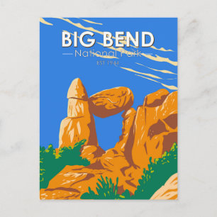 Big Bend National Park Balanced Sten Vintage Vykort