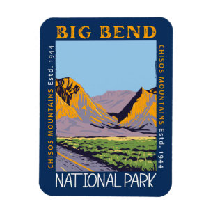 Big Bend National Park Chisos Mountain Disted Magnet