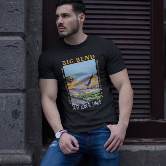 Big Bend National Park Chisos Mountain Disted T Shirt (Skapare uppladdad)