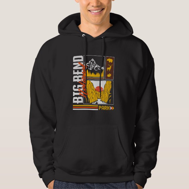 Big Bend National Park Chisos Mountain Texas Hikin Hoodie (Framsida)