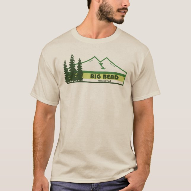Big Bend National Park Grönt Rand T Shirt (Framsida)