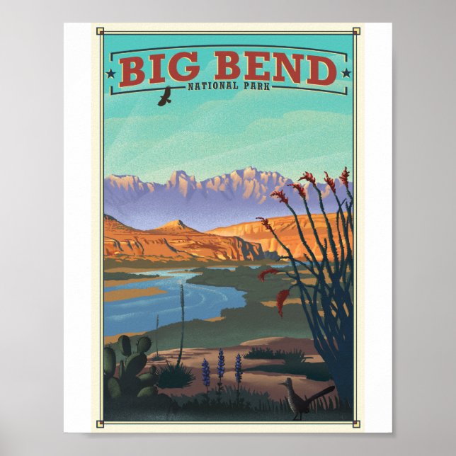 Big Bend National Park Litho Artwork Poster (Framsidan)