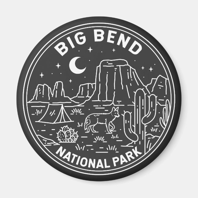 Big Bend National Park Monoline Magnet (Framsidan)