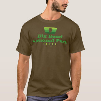 Big Bend National Park Retro Badge Arrowhad-Grönt T Shirt