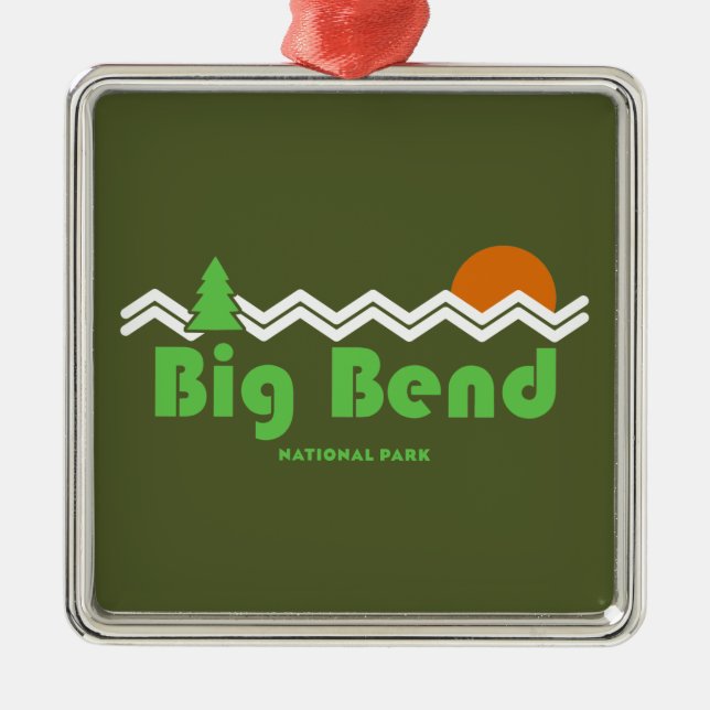 Big Bend National Park Retro Julgransprydnad Metall (Framsidan)