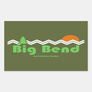 Big Bend National Park Retro Rektangulärt Klistermärke