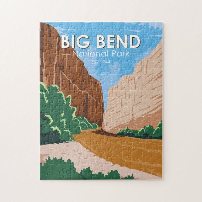  Big Bend National Park Rio Grande Vintage Pussel (Vertikal)