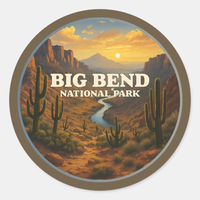 Big Bend National Park Runt Klistermärke (Framsida)