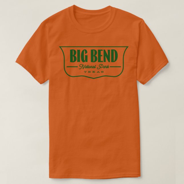 Big Bend National Park Shield Grönt T Shirt (Design framsida)