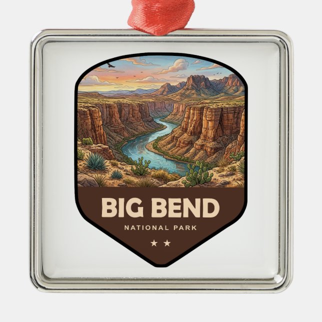 Big Bend National Park-sköld Julgransprydnad Metall (Framsidan)