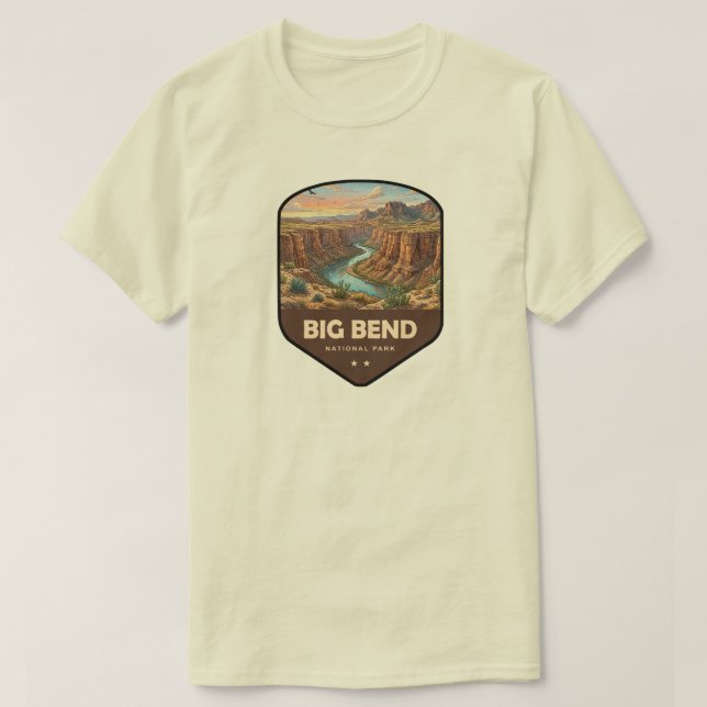 Big Bend National Park-sköld T Shirt (Design framsida)