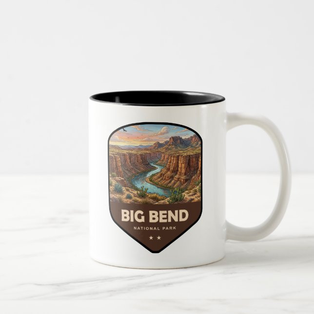 Big Bend National Park-sköld Två-Tonad Mugg (Höger)
