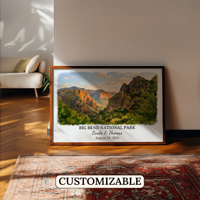 Big Bend National Park Texas Affisch, Akvarell Poster (Skapare uppladdad)