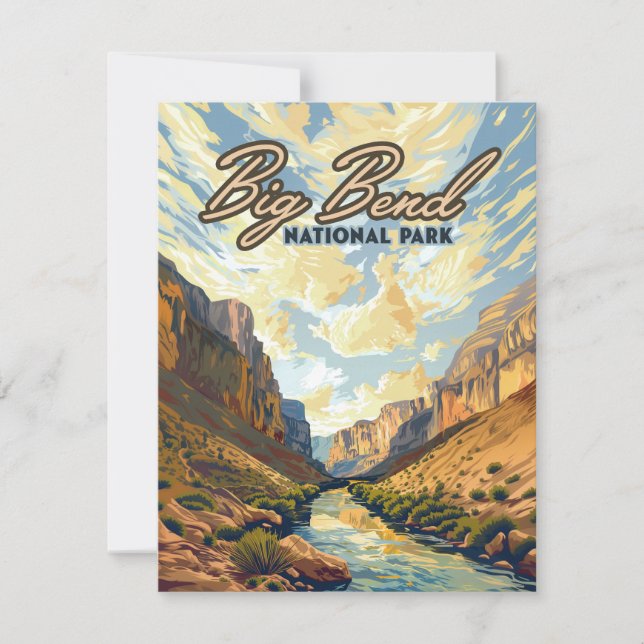 Big Bend National Park Texas Desert Retro Card (Framsida)