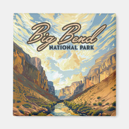 Big Bend National Park Texas Desert Retro Magnet