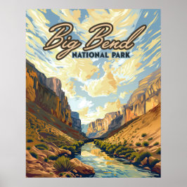 Big Bend National Park Texas Desert Retro Poster