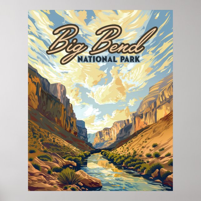 Big Bend National Park Texas Desert Retro Poster (Framsidan)