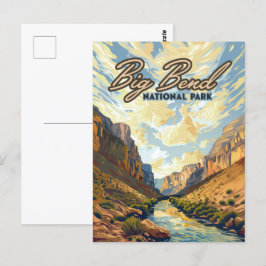 Big Bend National Park Texas Desert Retro Vykort