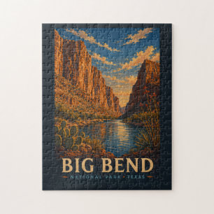 Big Bend National Park Texas Modern Träsnitt Pussel