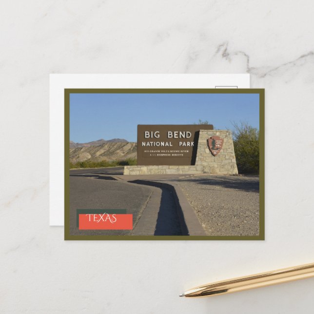 Big Bend National Park Texas Park Vykort (Fram/Back In Situ)
