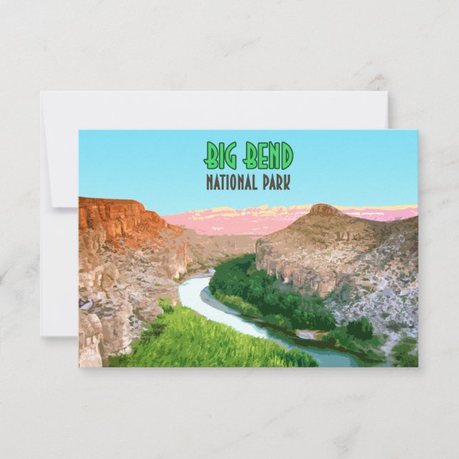 Big Bend National Park Texas-platskort (Framsida)