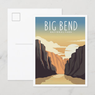 Big Bend National Park Texas Reseskiss Illustratio Vykort