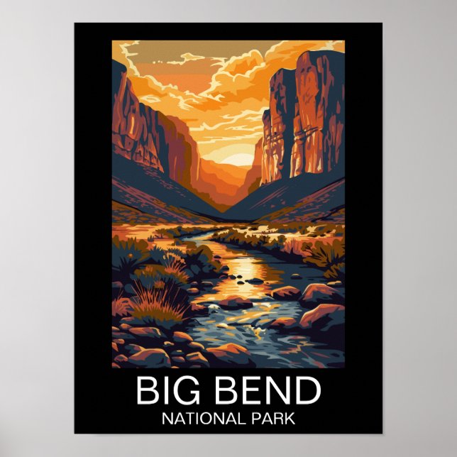 Big Bend National Park Texas Retro Travel Poster (Framsidan)