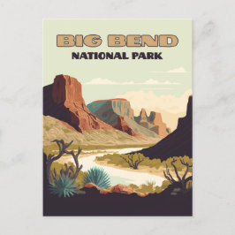 Big Bend National Park Texas Retro Travel Vykort