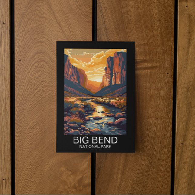 Big Bend National Park Texas Retro Travel Vykort (big bend national park texas postcard)