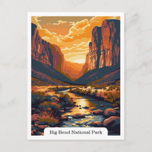 Big Bend National Park Texas Travel Vintage Vykort