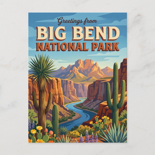 Big Bend National Park Texas Vykort (Framsida)