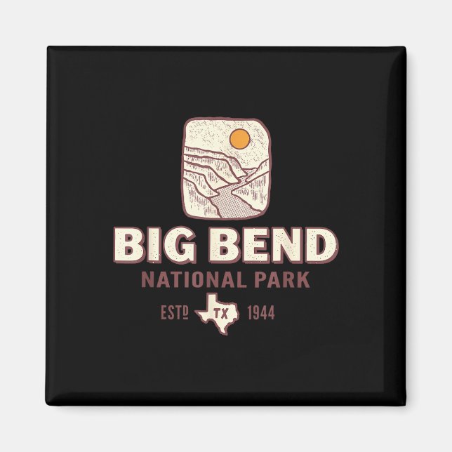 Big bend nationalpark texas resa retro magnet (Framsidan)