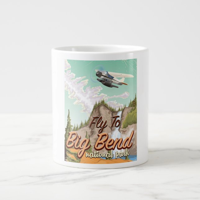 Big bend nationalpark vintage reseaffisch jumbo mugg (Framsidan)