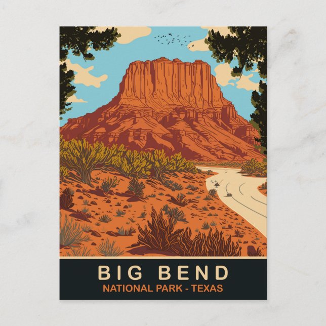 Big Bend, nationalparken, Texas, Travel Vykort (Framsida)