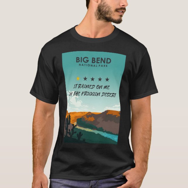 Big Bend One Star Review Subpar National Park Post T Shirt (Framsida)