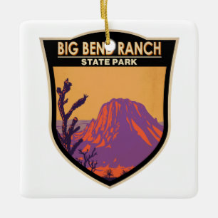 Big Bend Ranch State Park Texas Vintage Julgransprydnad Keramik