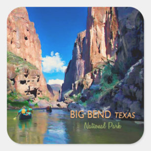 Big Bend Texas nationalpark Mariscal Canyon Fyrkantigt Klistermärke