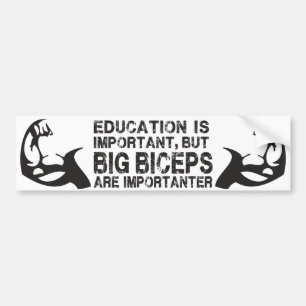 Big Biceps är Importanter - Funny Bumper Sticker Bildekal