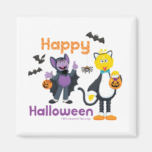 Big Bird and Count Happy halloween Magnet