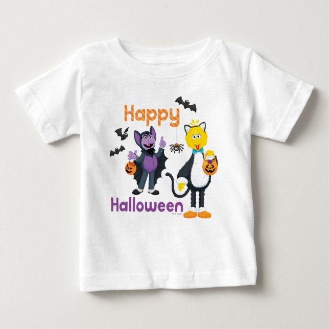 Big Bird and Count | Happy halloween T Shirt (Framsida)