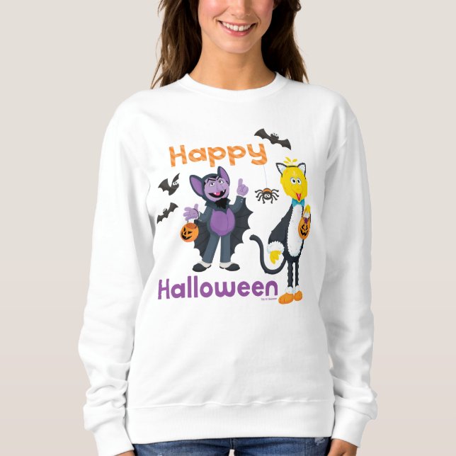 Big Bird and Count | Happy halloween T Shirt (Framsida)