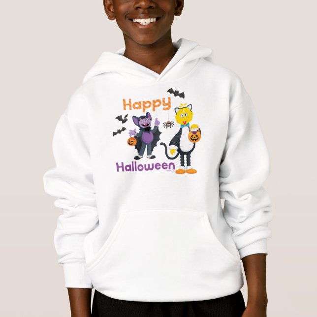Big Bird and Count | Happy halloween T Shirt (Framsida)