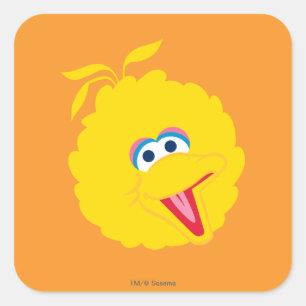 Big Bird Ansikte Fyrkantigt Klistermärke