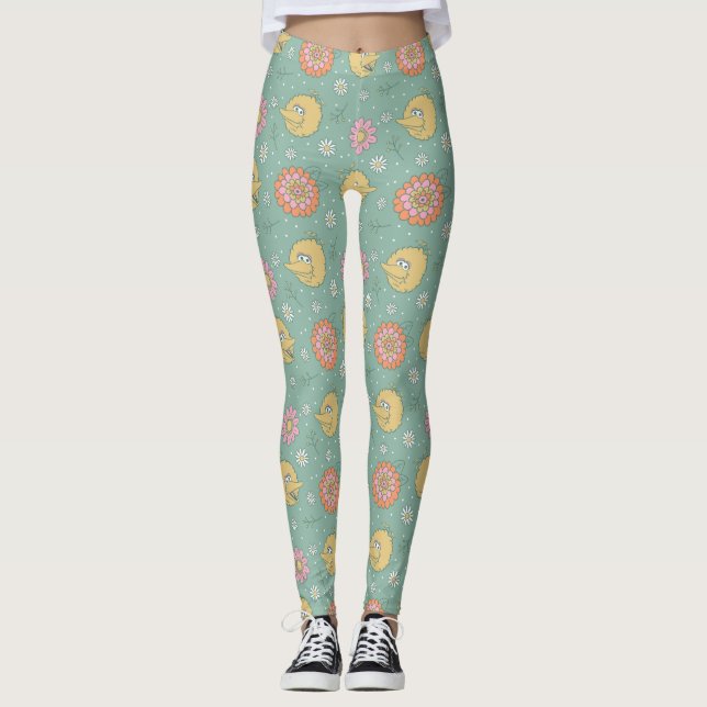 Big Bird | Good Vibes Blommönster Leggings (Framsida)